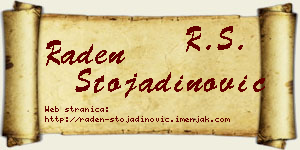 Raden Stojadinović vizit kartica